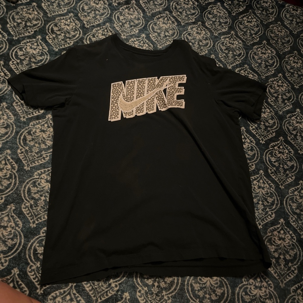 Nike Black Tee with White Logo